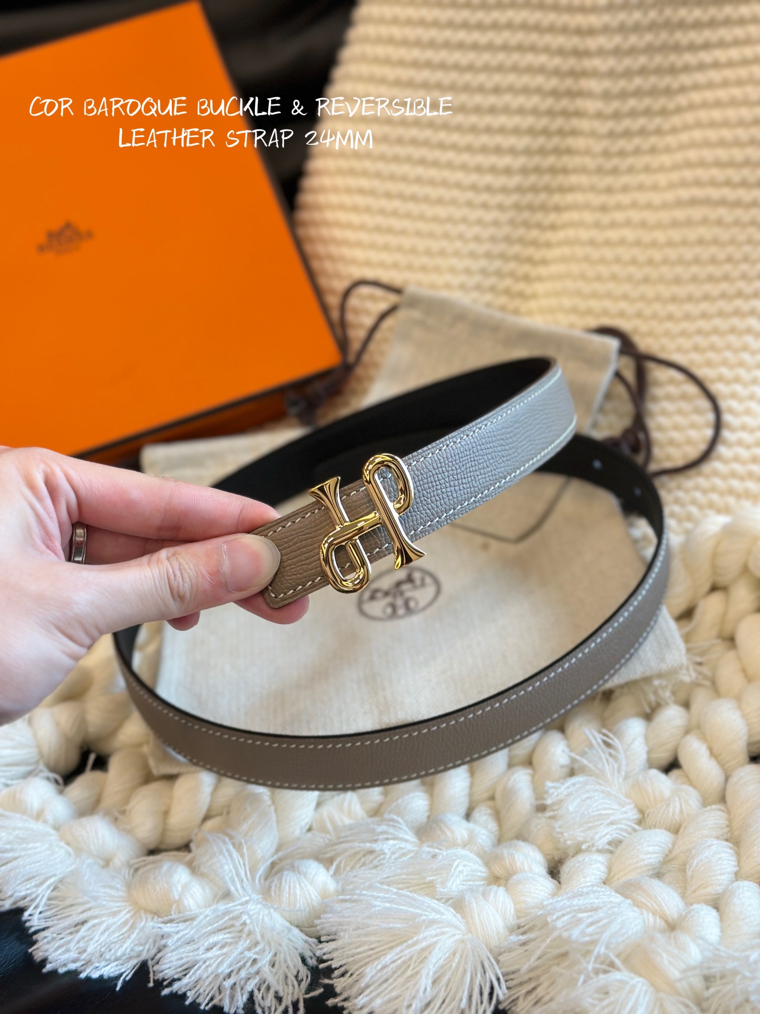 COR BAROQUE BUCKLE & REVERSIBLE LEATHER STRAMM