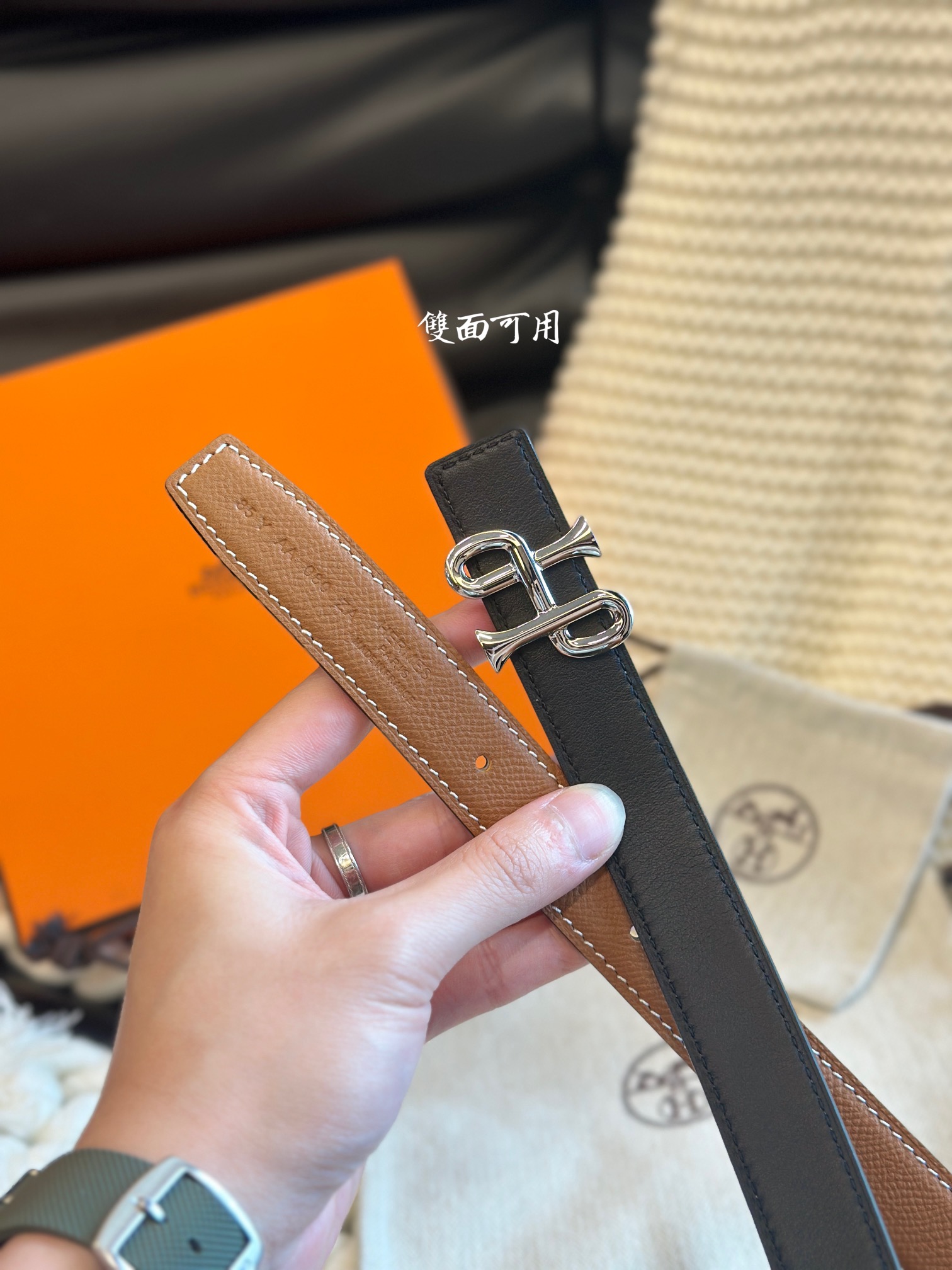 COR BAROQUE BUCKLE & REVERSIBLE LEATHER STRAMM