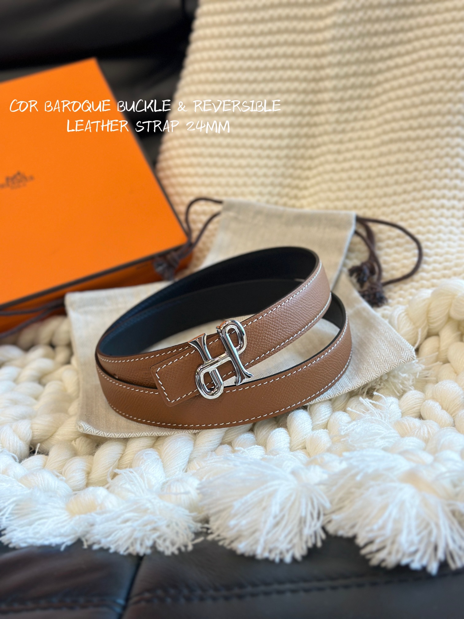 COR BAROQUE BUCKLE & REVERSIBLE LEATHER STRAMM