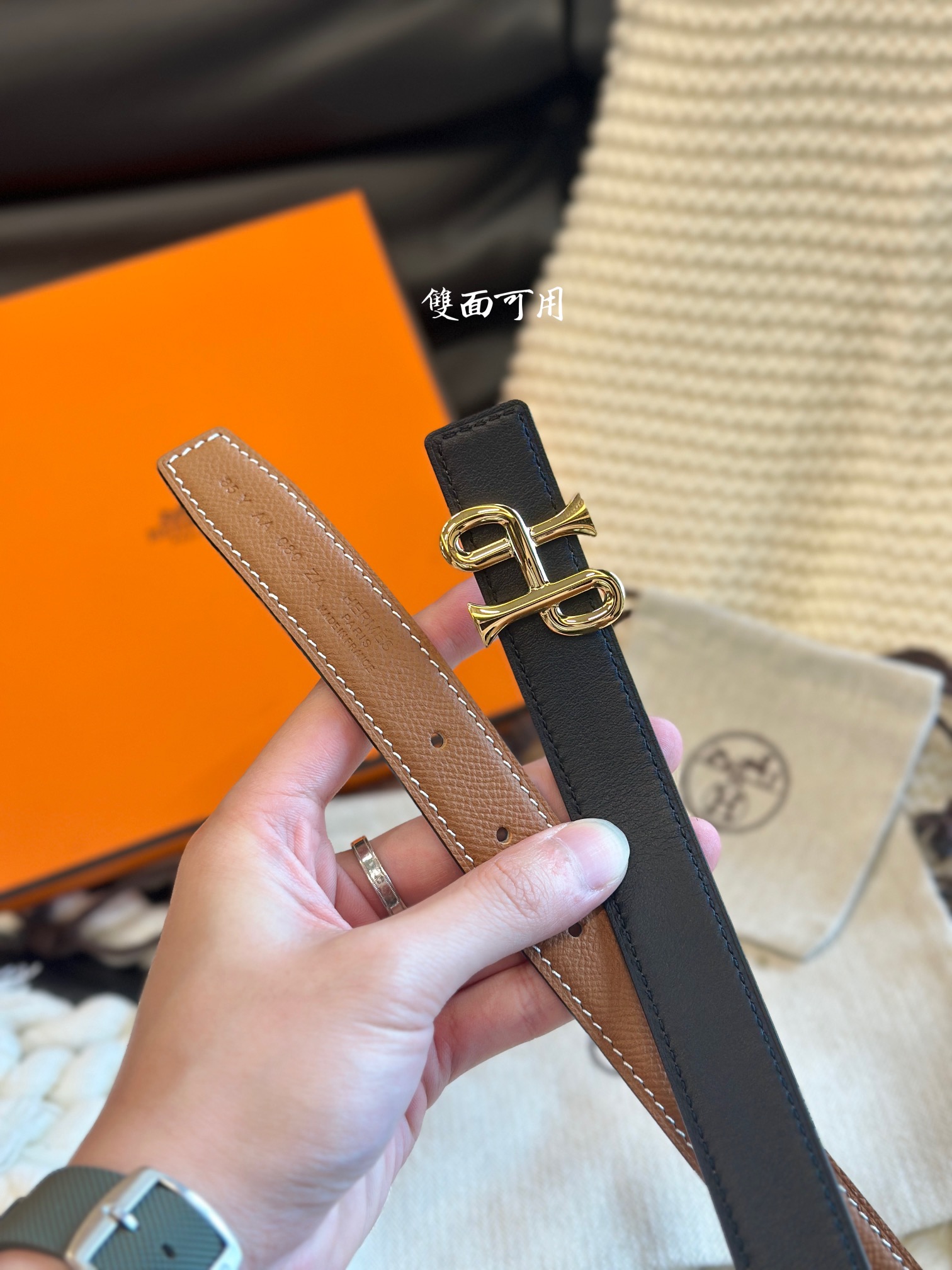COR BAROQUE BUCKLE & REVERSIBLE LEATHER STRAMM