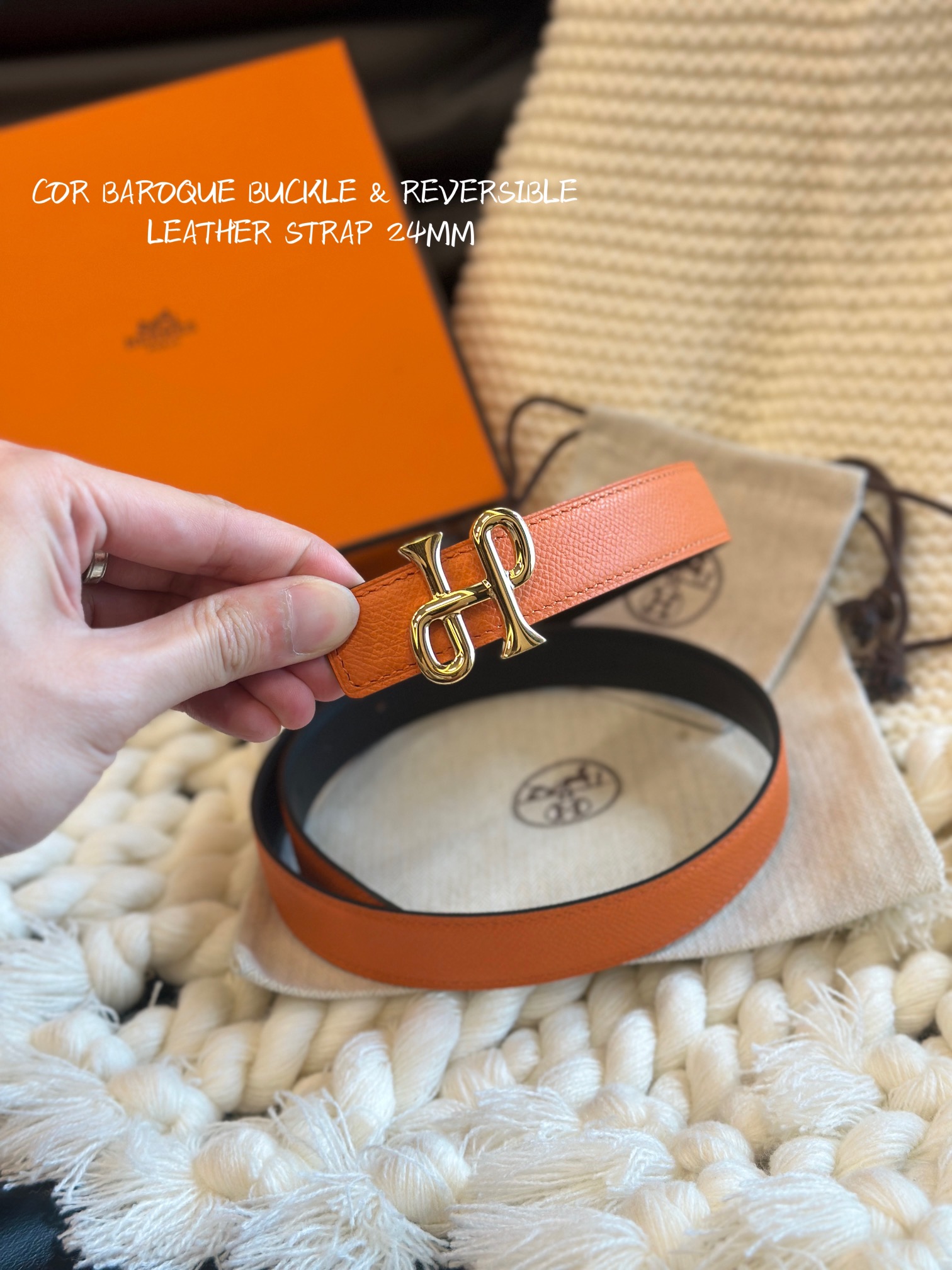 COR BAROQUE BUCKLE & REVERSIBLE LEATHER STRAMM