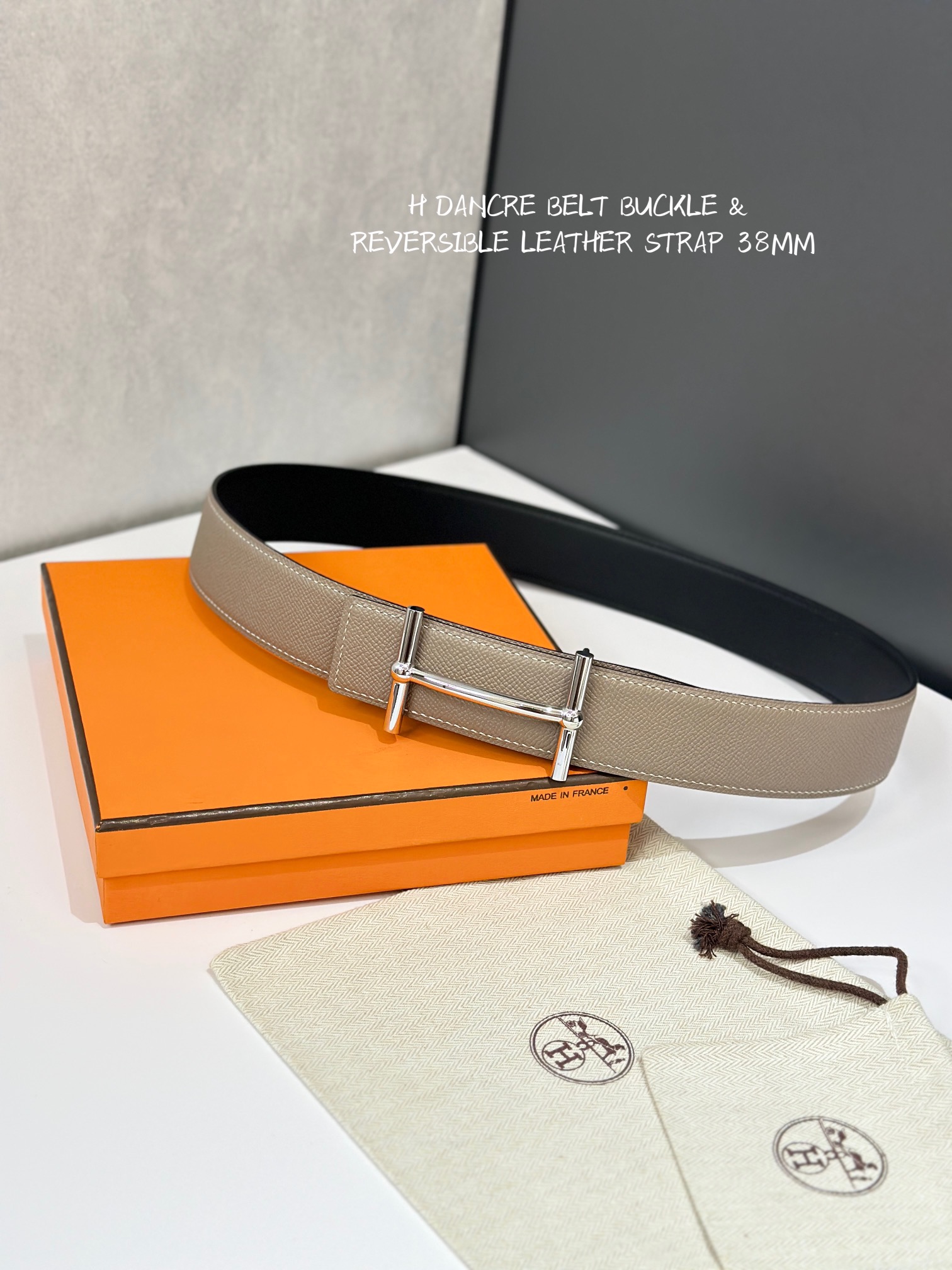H D’ANCRE BELT BUCKLE & REVERSIBLE LEATHER STRAMM