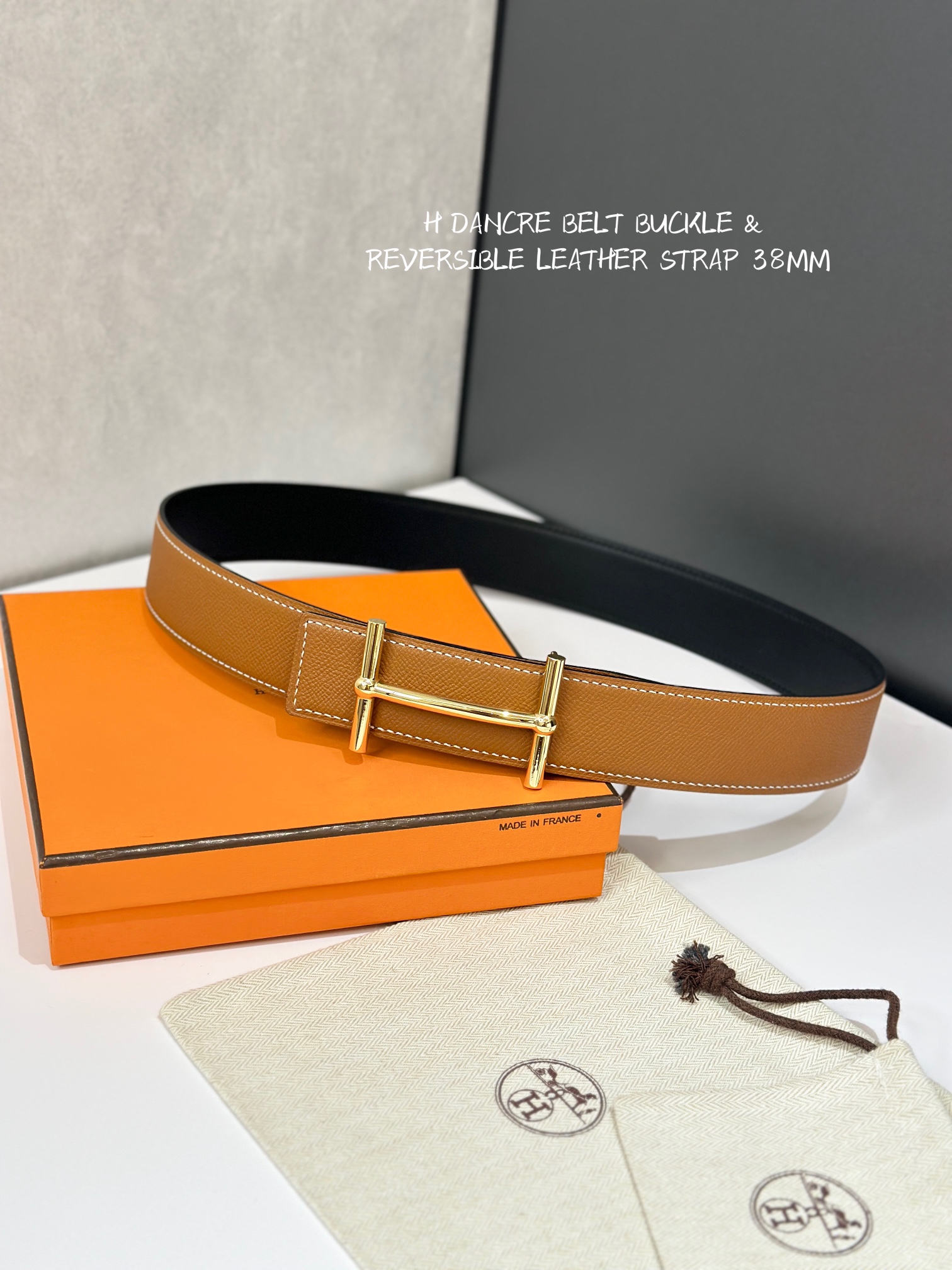 H D’ANCRE BELT BUCKLE & REVERSIBLE LEATHER STRAMM