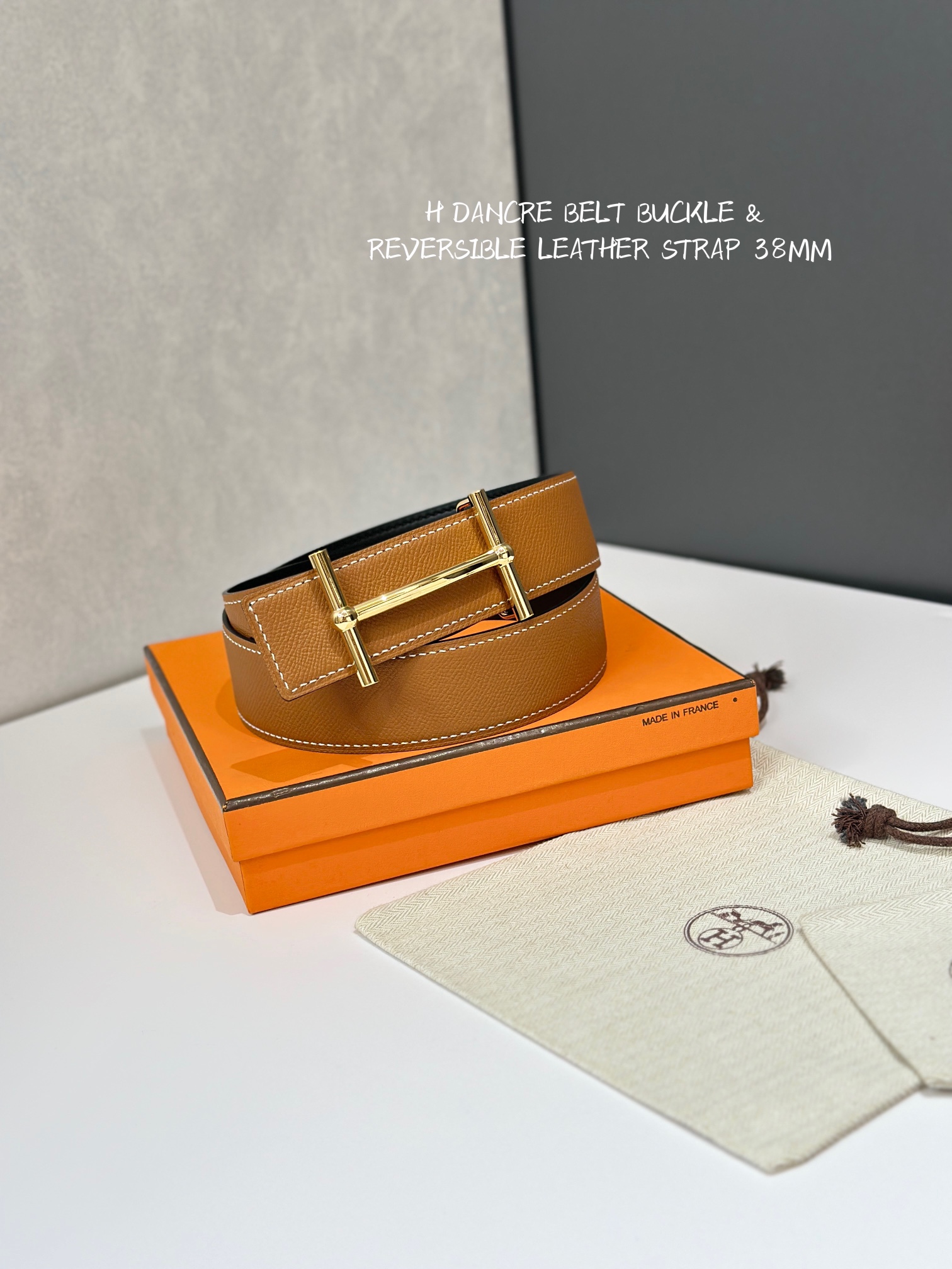 H D’ANCRE BELT BUCKLE & REVERSIBLE LEATHER STRAMM