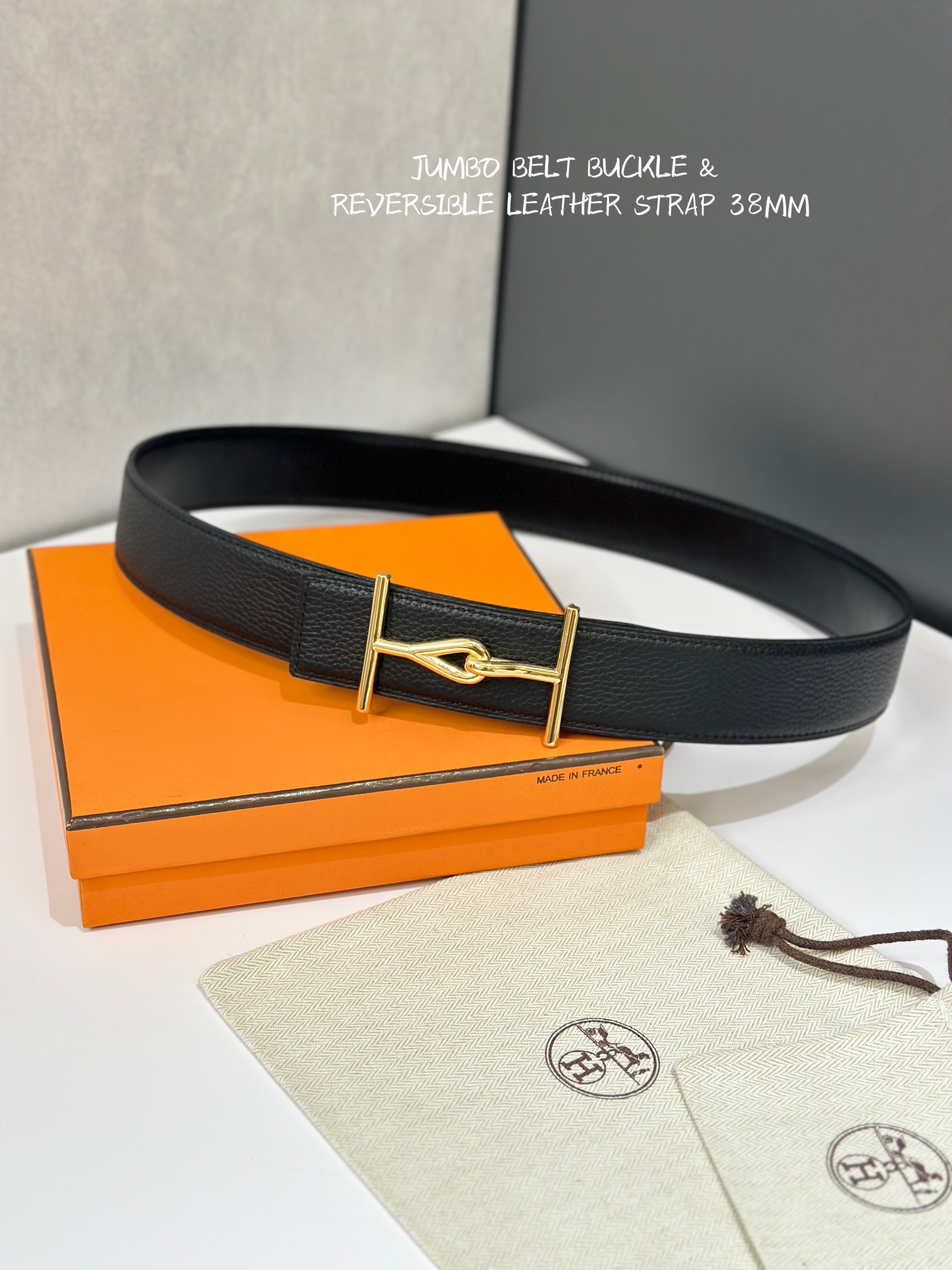 JUMBO BELT BUCKLE & REVERSIBLE LEATHER STRAMM