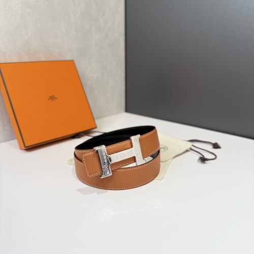 Hermes Men's Belt 38MM Brown Leather Classic H Buckle, Luxury Fashion 1 Hermes Men's Belt 38MM Brown Leather Classic H Buckle, Luxury Fashion