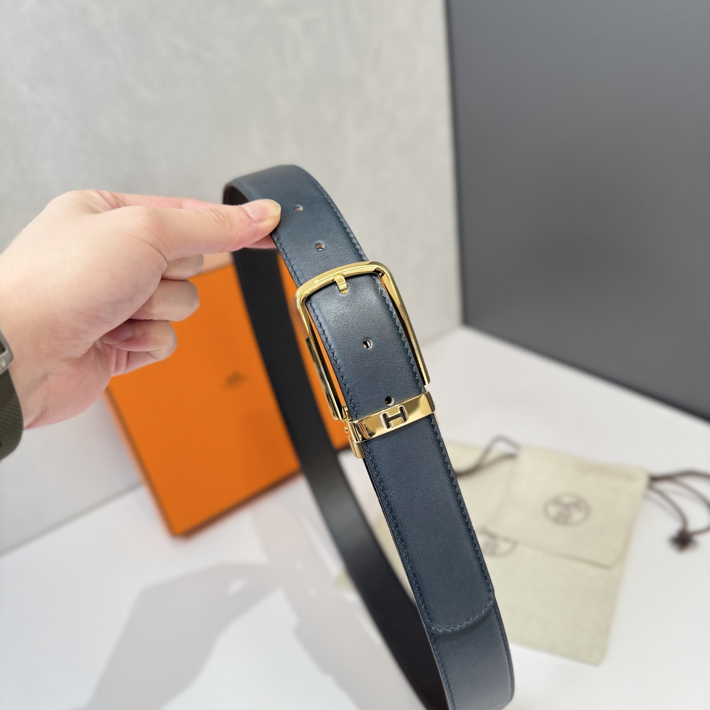 Hermes Men's Belt 35MM - Classic H Buckle, Premium Leather, Elegant Style 5 i1740805984234 8034 0 4