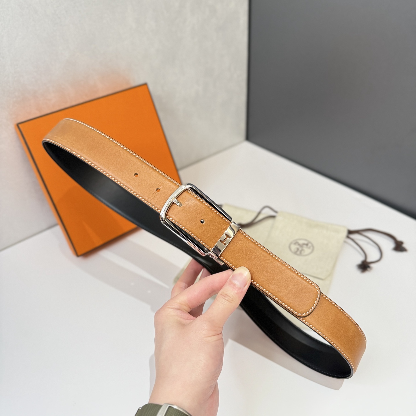 Hermes Men's 35mm Reversible Leather Belt with Iconic H Buckle 1 i1740805999185 3212 0 0