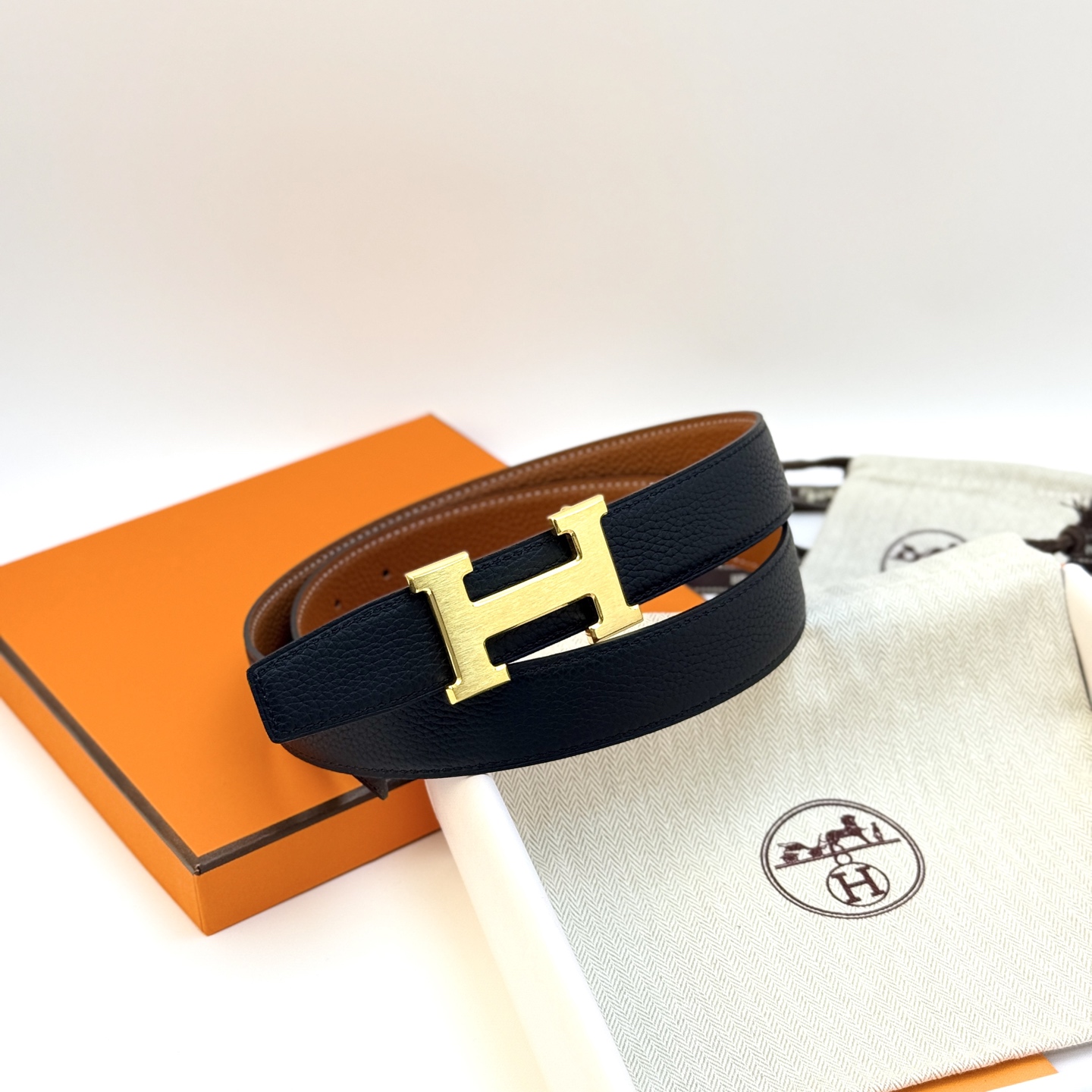 [Hermès Belts]Hermes 3.2 wide, high-quality first layer cowhide lychee pattern