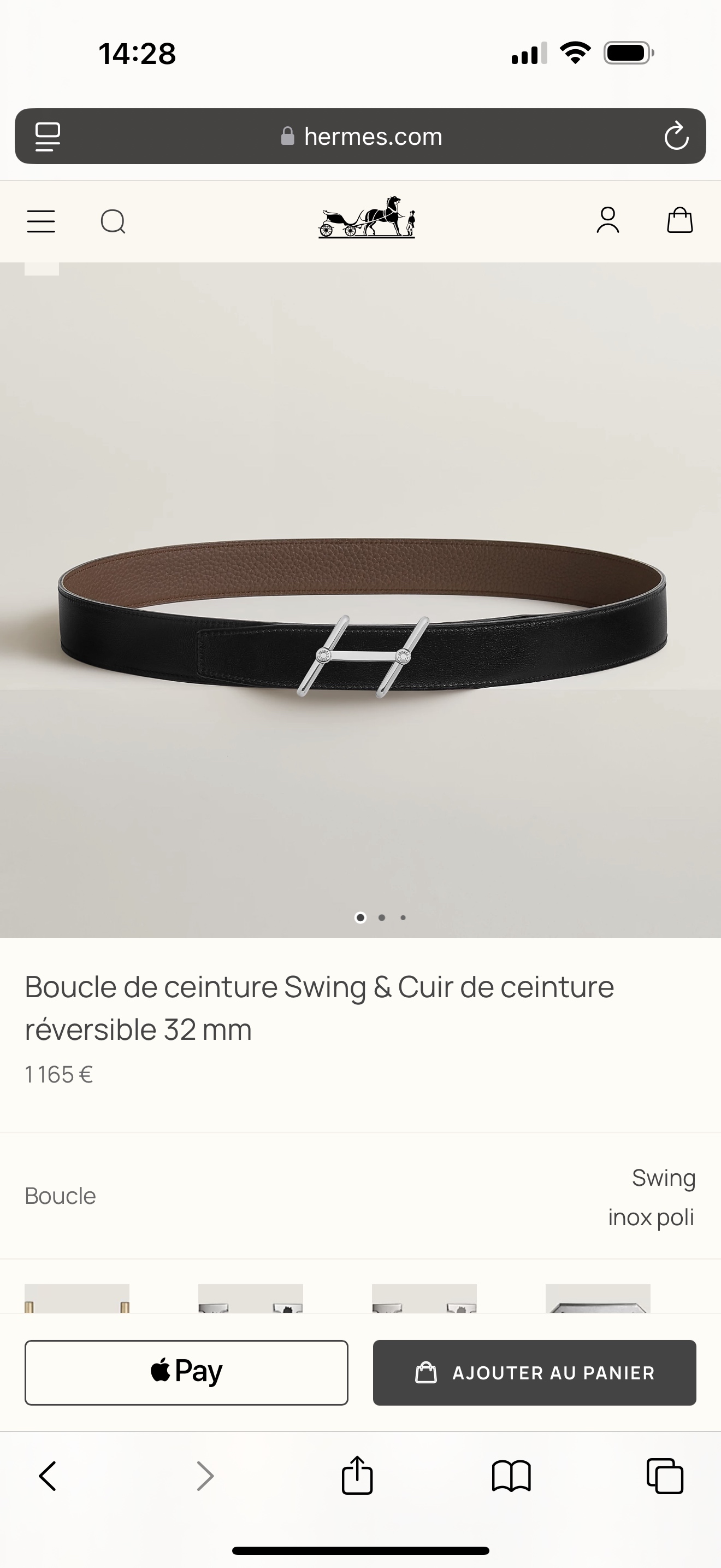 Hermes Swing Reversible Leather Belt 32mm - Iconic Style for Men & Women 2 i1743042610684 3646 0 5