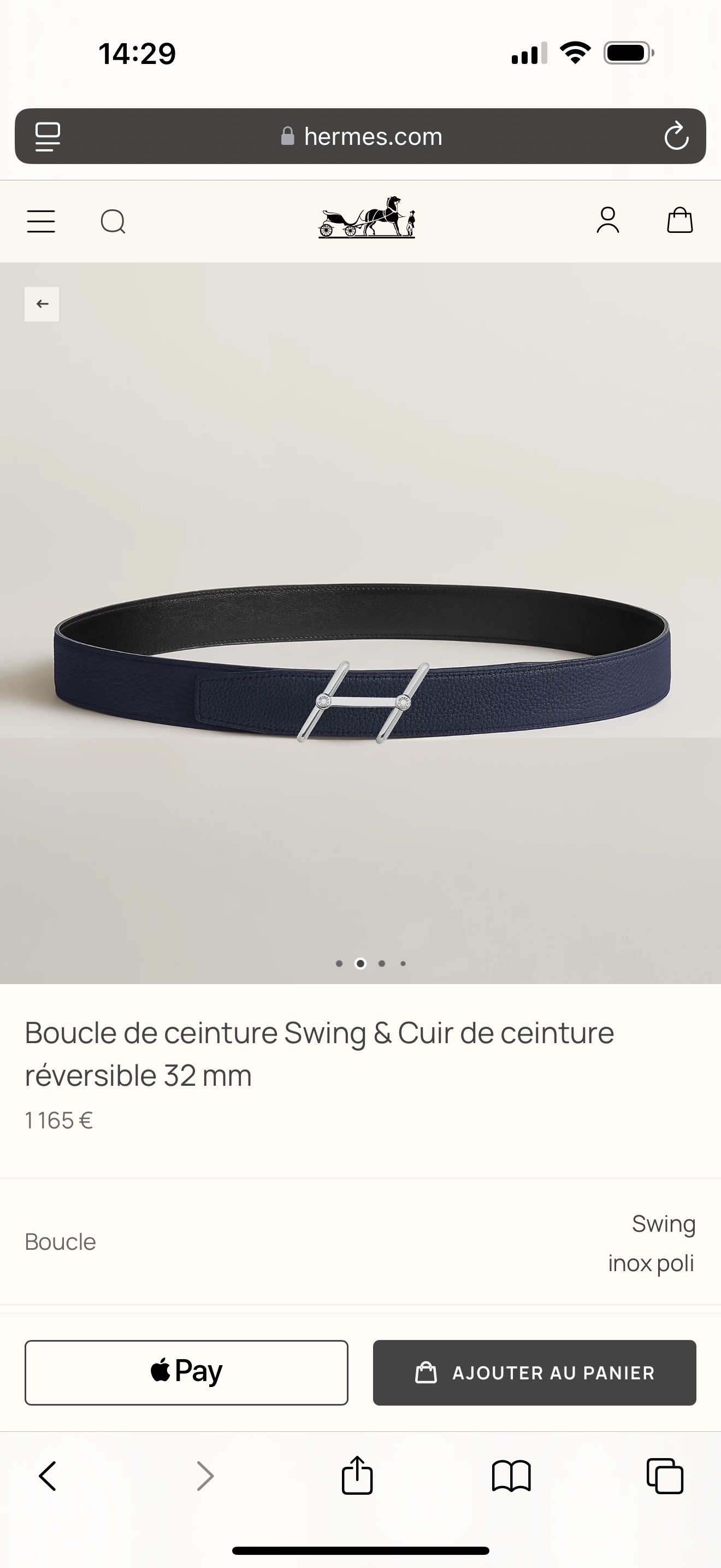 Hermès Swing Belt Togo 32MM - Reversible Leather Belt with H Buckle 2 i1743042645309 5124 0 5