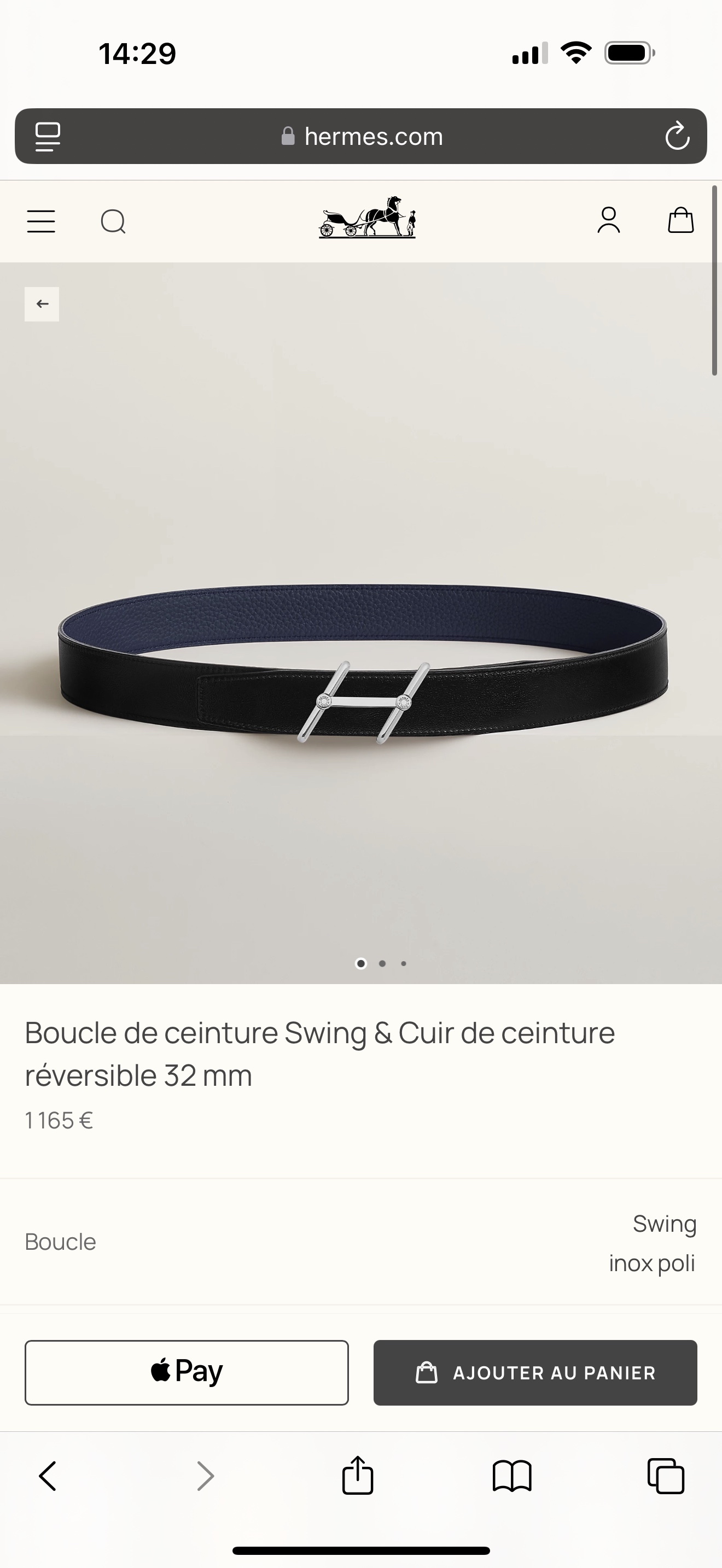 Hermès Swing Belt Togo 32MM - Reversible Leather Belt with H Buckle 3 i1743042646736 3135 0 6