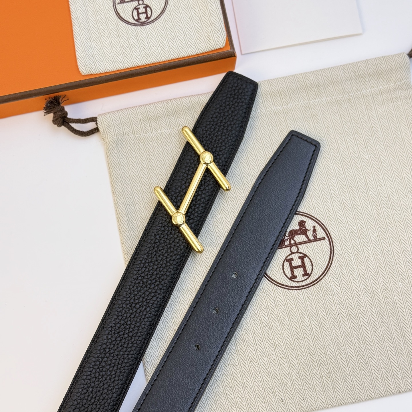 Hermes Swing Belt Togo 32mm - Gold Hardware, Black Leather, Classic Style 4 i1743042700659 7322 0 2