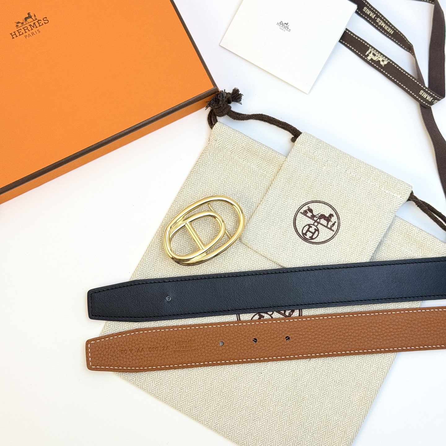 Hermès Odyssée Reversible Belt 32mm - Togo Leather & Permabrass Buckle 5 i1743135344274 2886 0 4
