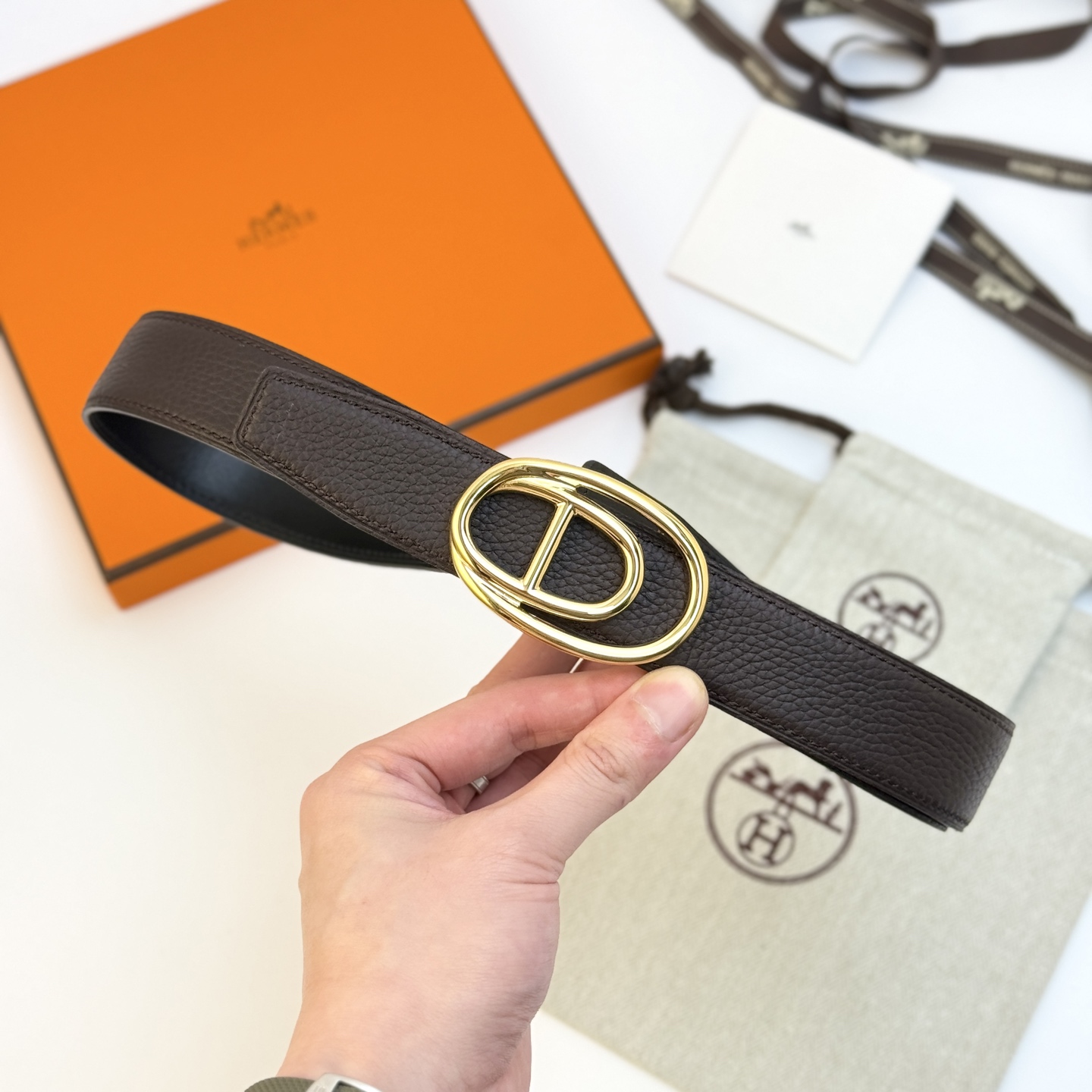 Hermes Odyssee Reversible Leather Belt, 32mm - Elegant and Versatile Design 7 i1743135456645 1143 0 3