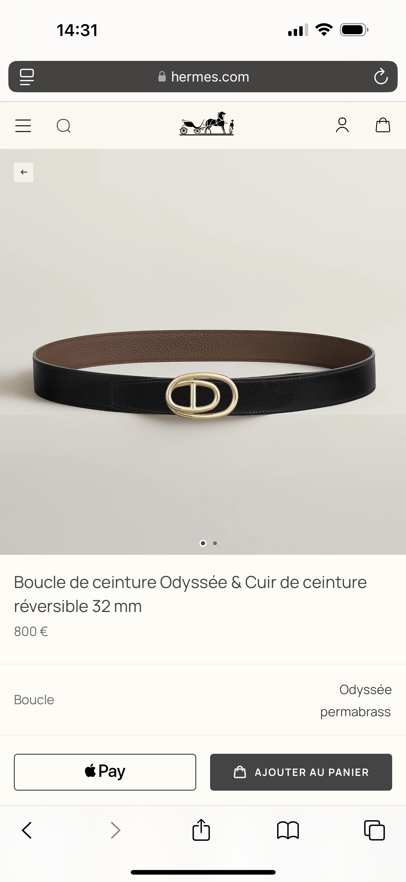 Hermes Odyssee Reversible Leather Belt, 32mm - Elegant and Versatile Design 2 i1743135462866 6650 0 6