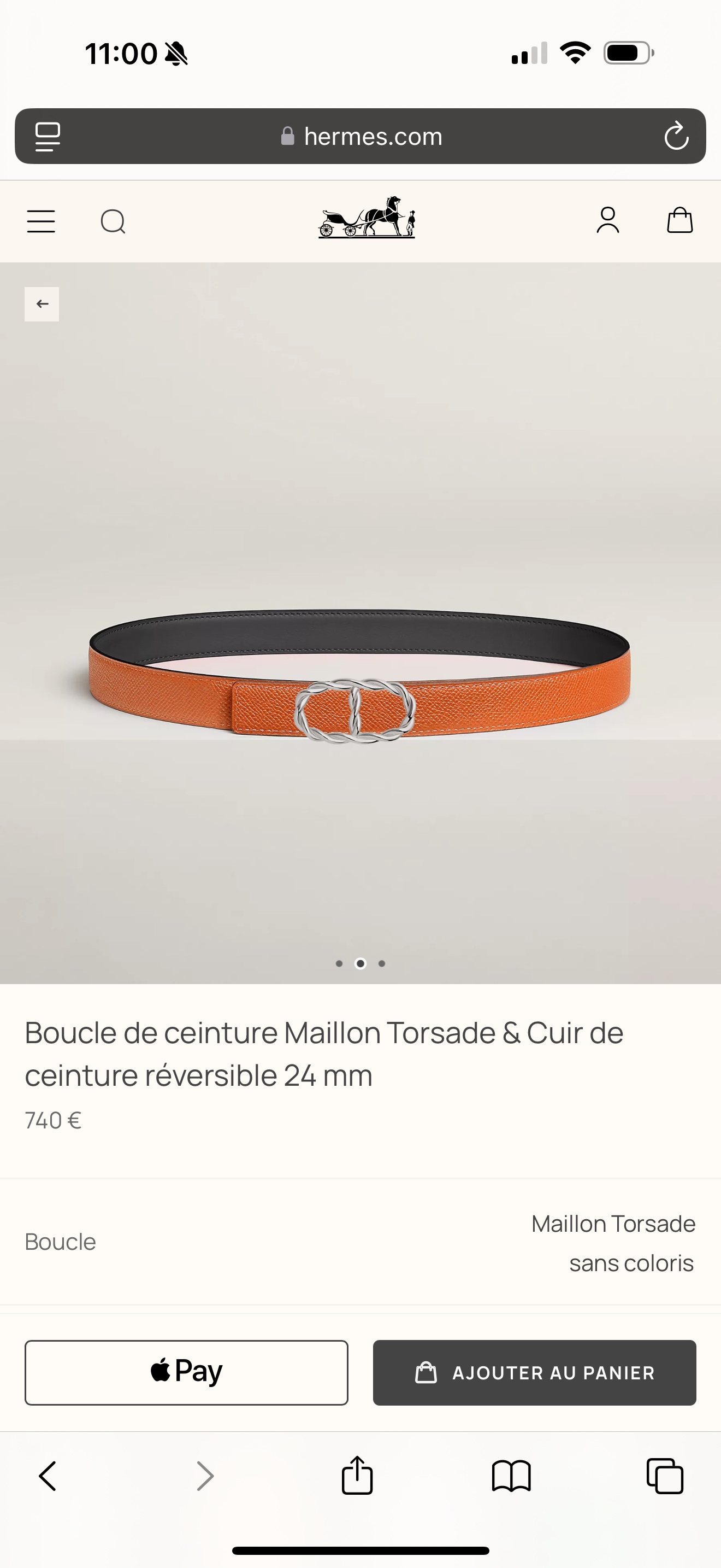 [Hermès Belts]Hermès MAILLON boutique hardware with high-quality Epsom leather