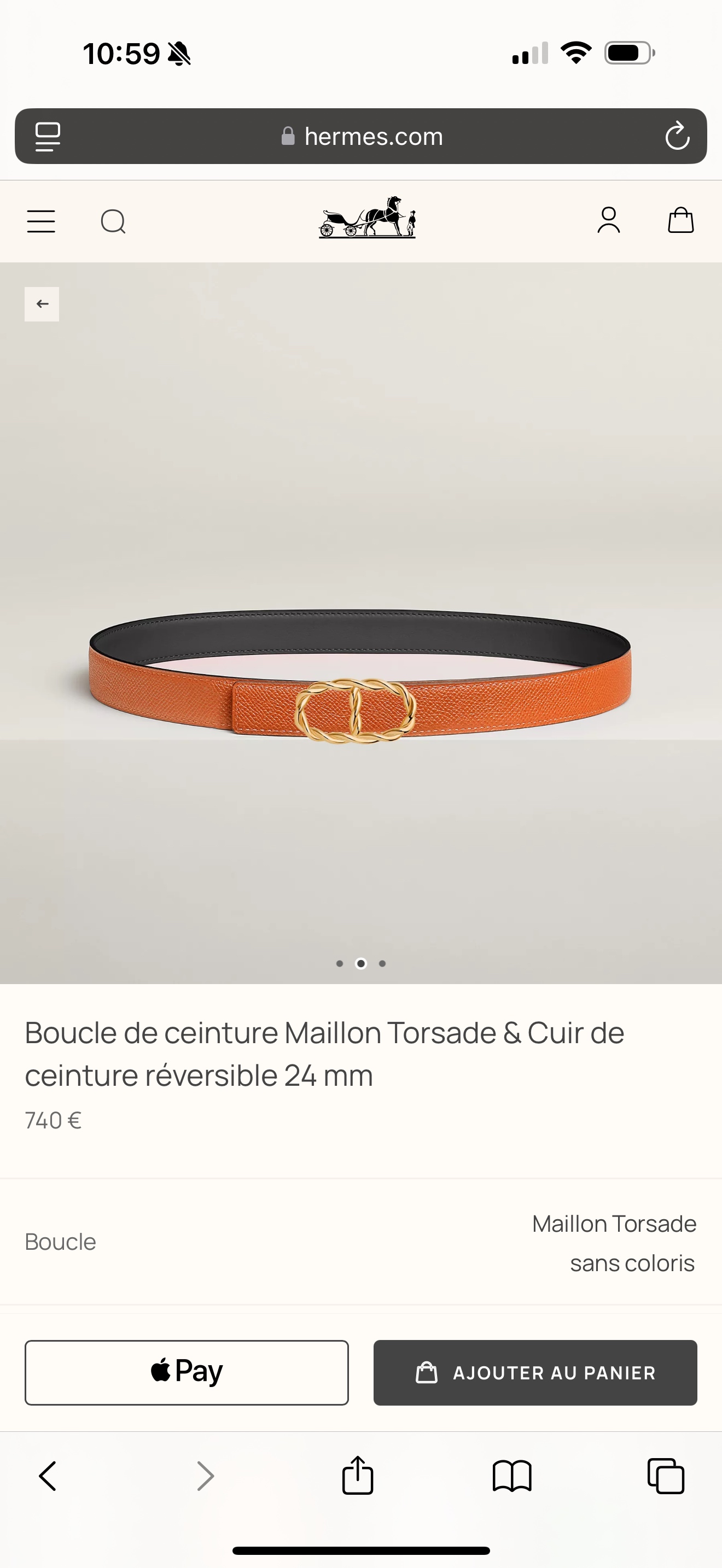 [Hermès Belts]Hermès MAILLON boutique hardware with high-quality Epsom leather
