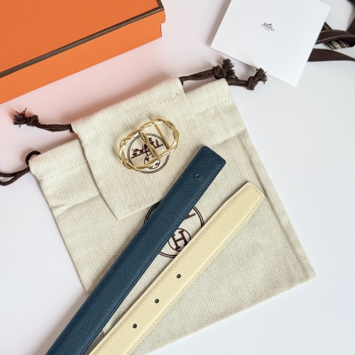 Hermes Reversible Leather Belt with Gold Buckle, 2.5cm Width 1 Hermes Reversible Leather Belt with Gold Buckle, 2.5cm Width