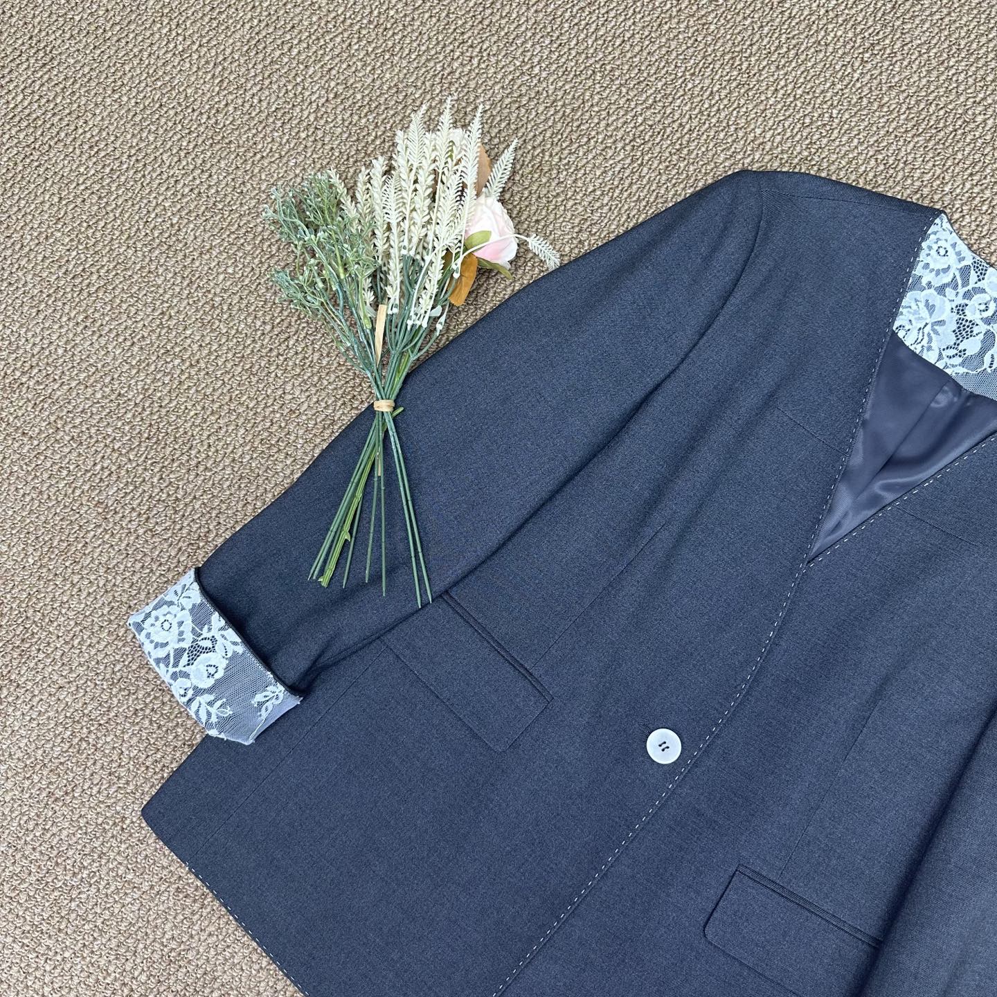Elegant Lace-Trim Blazer - Sophisticated Collarless Design, Versatile & Chic 5 i1756390299486 1185 0 3