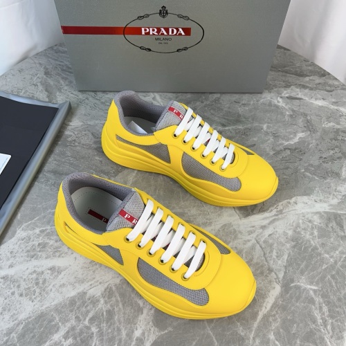 Prada Classic Men's Sneakers Rubber and Mesh - Yellow/Gray, Size 35-45 1 Prada Classic Men's Sneakers Rubber and Mesh - Yellow/Gray, Size 35-45