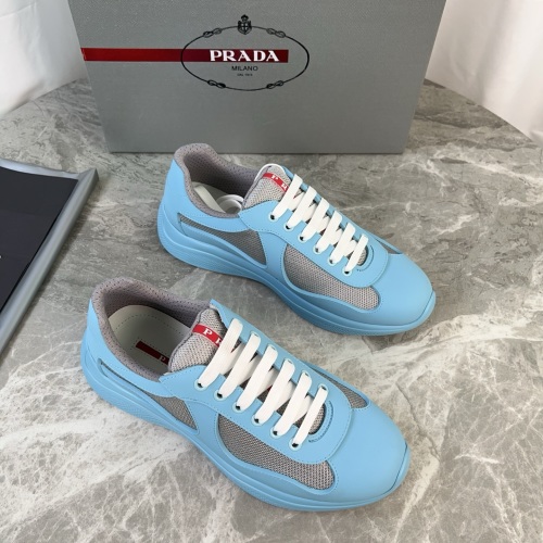 Prada Men's Classic Blue Rubber & Mesh Lace-Up Sneakers, Sizes 35-45