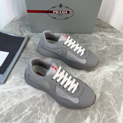Prada Men's Rubber and Mesh Lace-Up Sneakers - Gray, Sizes 35-45 1 Prada Men's Rubber and Mesh Lace-Up Sneakers - Gray, Sizes 35-45