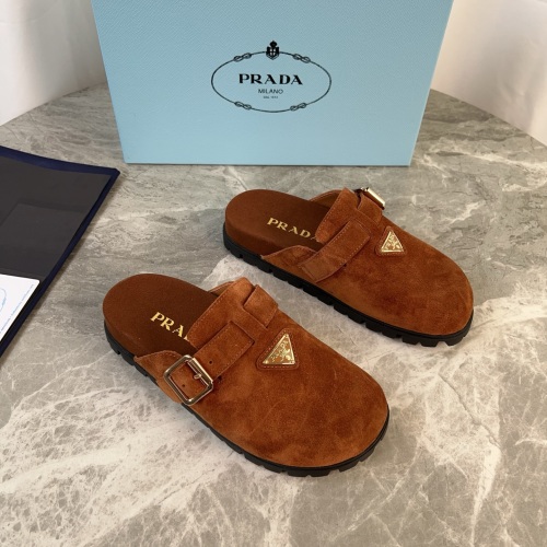 Prada Suede Leather Mules with Adjustable Buckle and Signature Logo, Size 35-41 1 Prada Suede Leather Mules with Adjustable Buckle and Signature Logo, Size 35-41