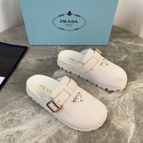 Prada Women's Leather Clogs with Buckle and Anti-Slip Sole 1 Prada Women's Leather Clogs with Buckle and Anti-Slip Sole