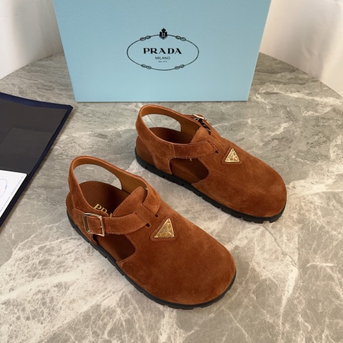 Prada Suede Slingback Sandals with Iconic Triangle Logo. Size 35-41 1 Prada Suede Slingback Sandals with Iconic Triangle Logo. Size 35-41