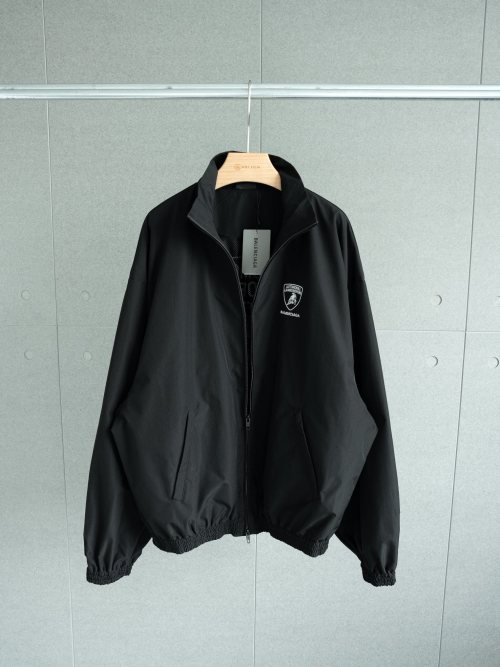 Balenciaga x Automobili Lamborghini Black Windbreaker Jacket Unisex 1 Balenciaga x Automobili Lamborghini Black Windbreaker Jacket Unisex