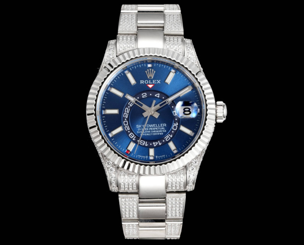 Rolex Sky-Dweller Blue Dial Diamond-set Stainless Steel Automatic Watch 1 Rolex Sky-Dweller Blue Dial Diamond-set Stainless Steel Automatic Watch