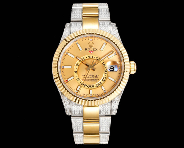 Rolex Sky-Dweller Gold Dial Automatic Men's Watch Gold and Silver Bracelet 1 Rolex Sky-Dweller Gold Dial Automatic Men's Watch Gold and Silver Bracelet