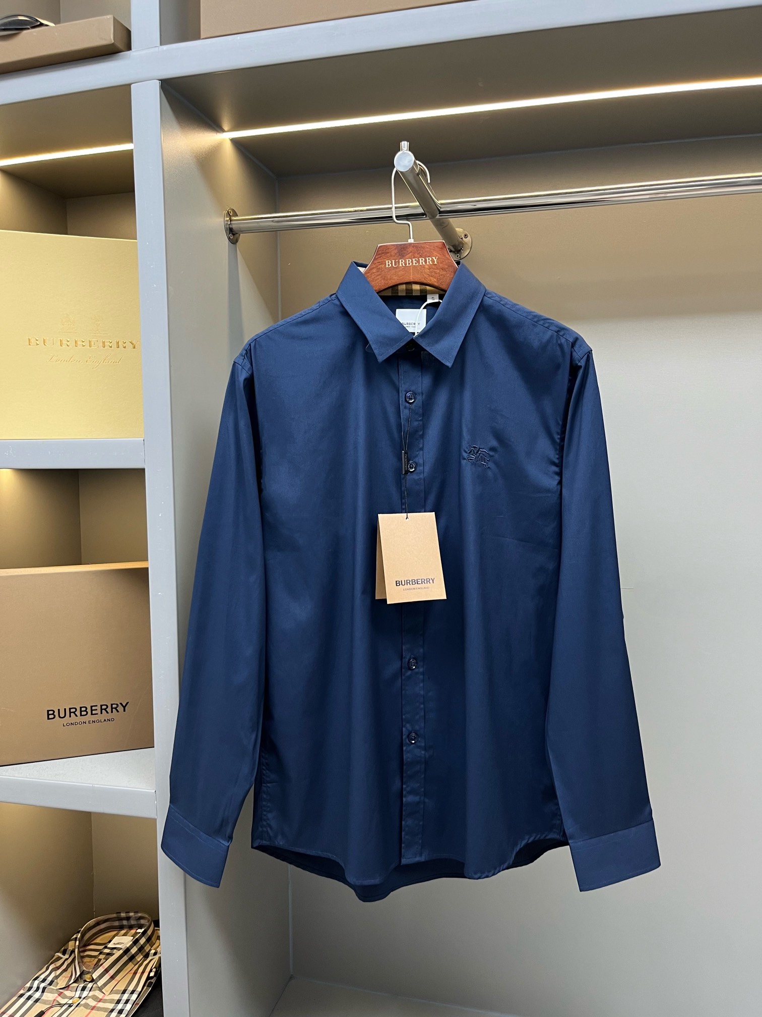 🅱️ Camisa de manga larga lisa de algodón con bordado de caballero ecuestre para hombre, cuatro colores. Canal exclusiv…