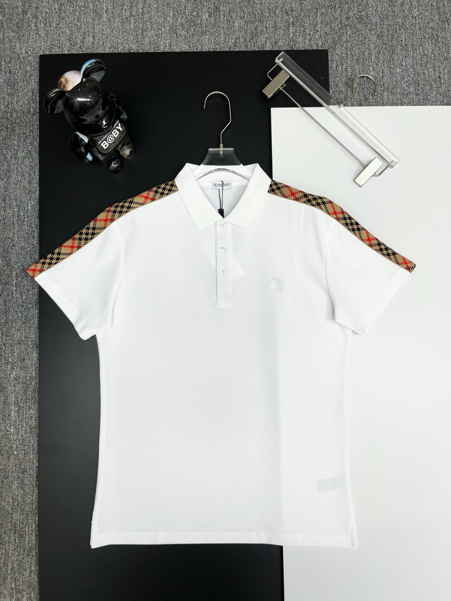 Burberry BURBERRY 巴宝莉格纹织带战马刺绣新款Polo衫