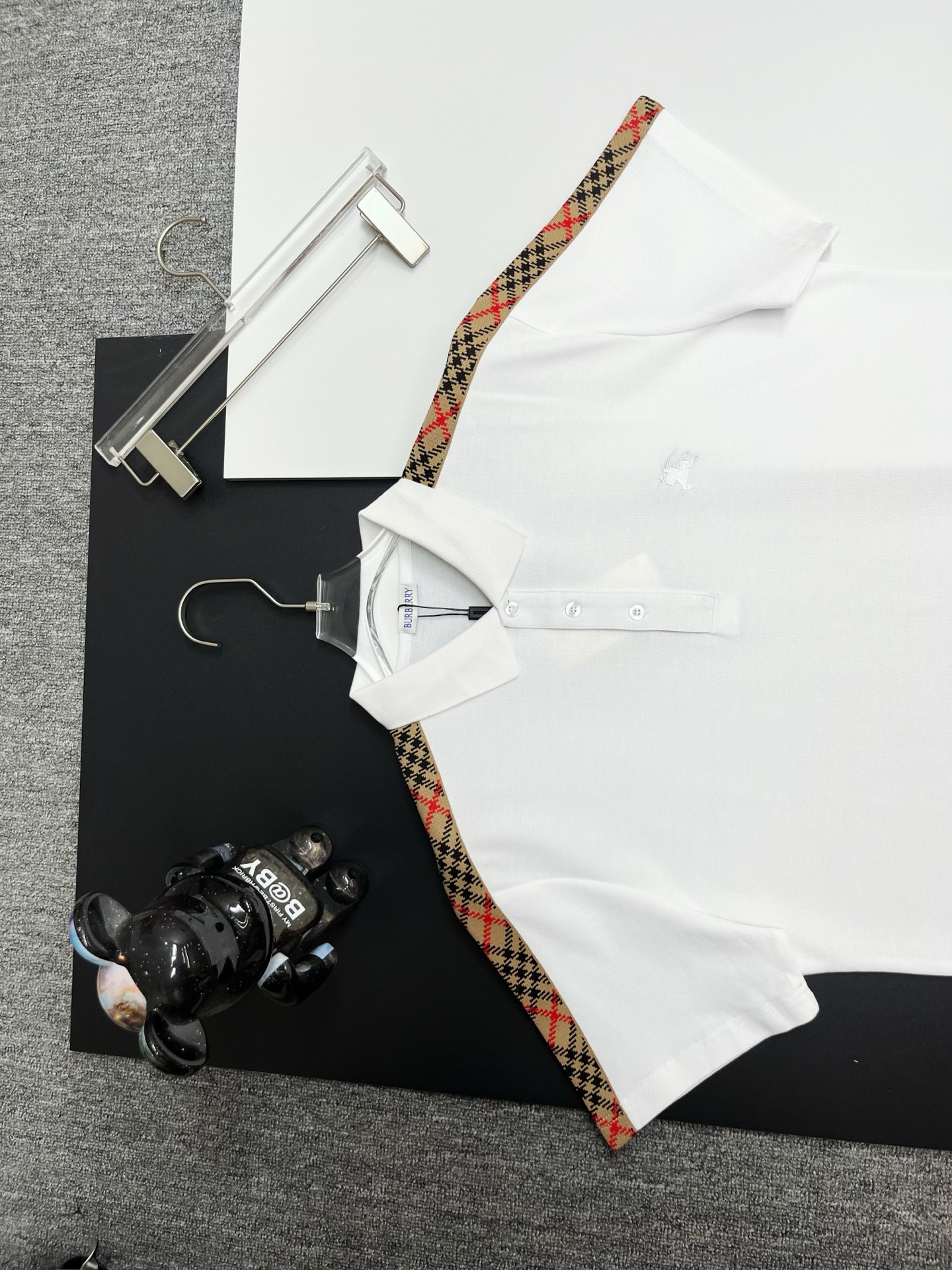 Burberry BURBERRY 巴宝莉格纹织带战马刺绣新款Polo衫