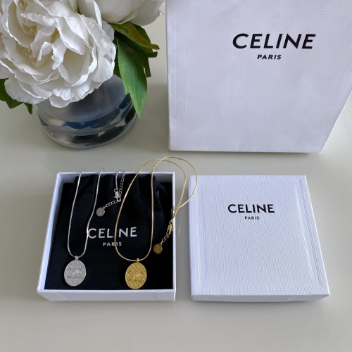 Celine Paris Oval Triomphe Woven Necklace in Gold and Silver Finish 1 Celine Paris Oval Triomphe Woven Necklace in Gold and Silver Finish