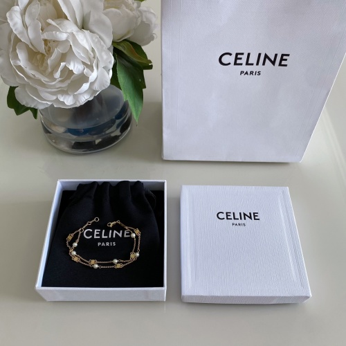 Celine Triomphe Pearl Bracelet Gold Finish Brass and Pearls for Women 1 Celine Triomphe Pearl Bracelet Gold Finish Brass and Pearls for Women