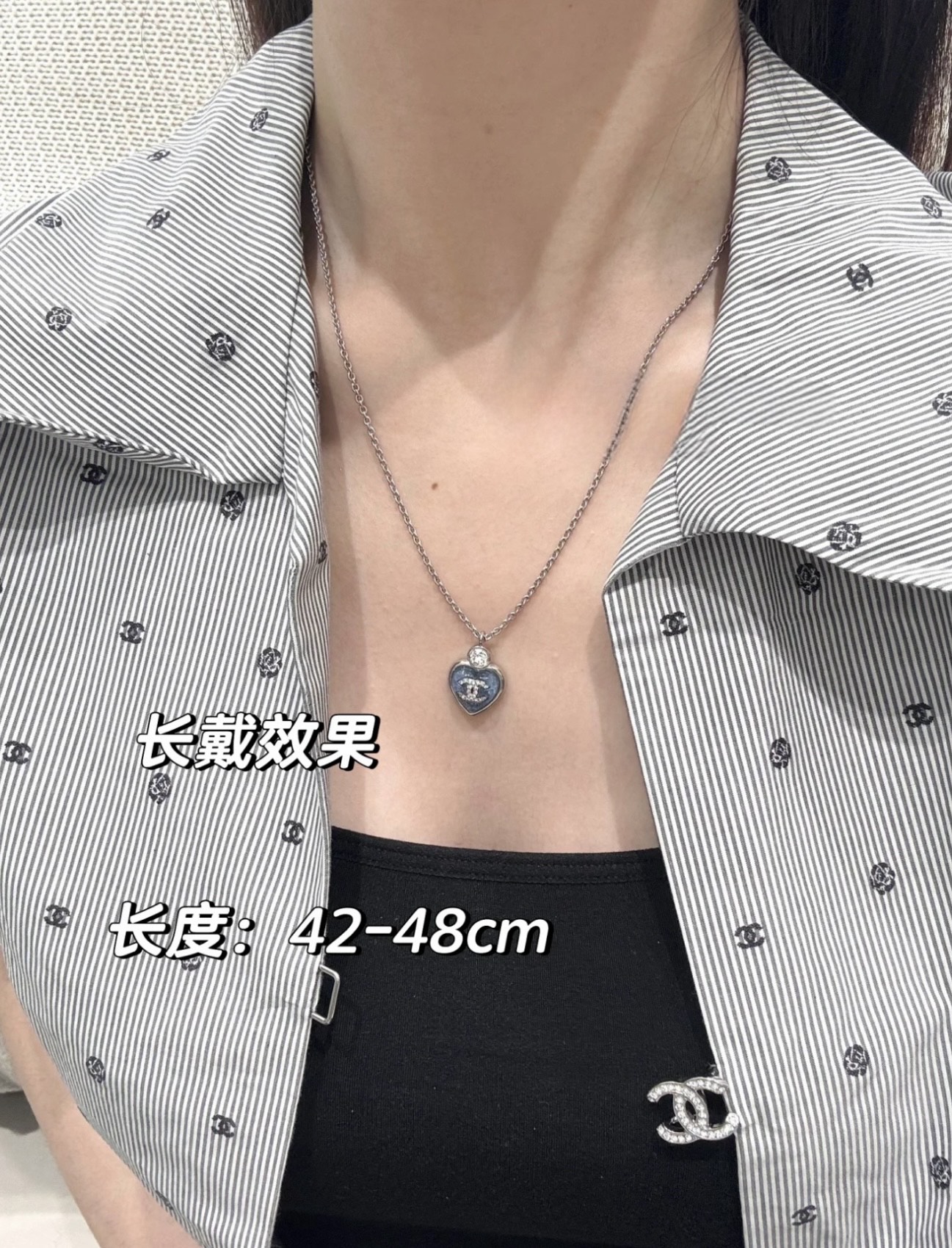  高品质 细节如图 【香 蓝/粉水钻爱心项链】长度🉑调节❗️🥳知道这系列美，没想到美的出众🤩🤩可可爱爱的