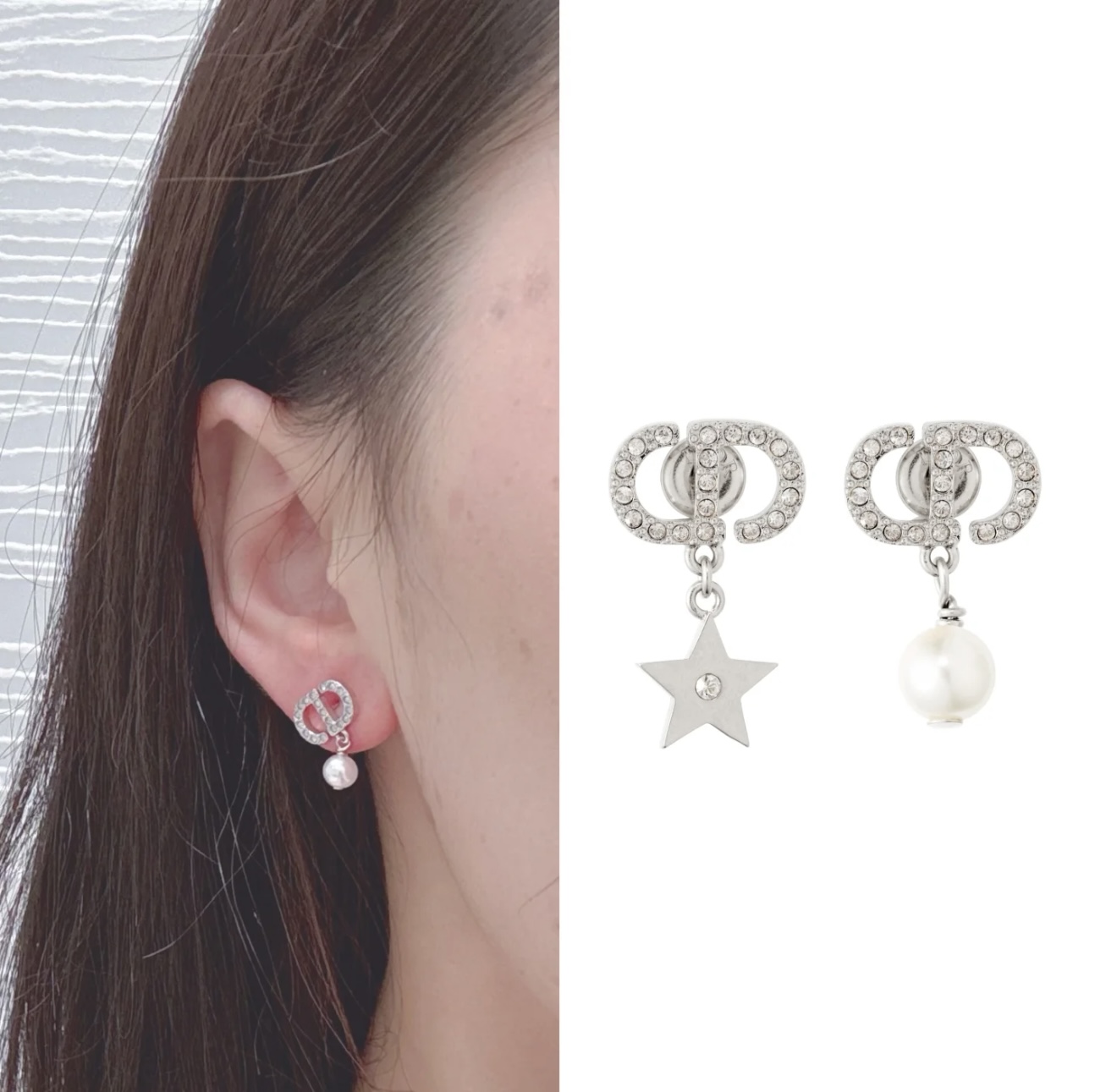 NO:633032,88170,ZP!  [D!or new CD star earrings] 25Cruise new series!  The latest color, super suitable for the cool feeling in summer!  Be sure to buy it when it is first released online. At first glance, it looks like a hit!  CD + stars!  The CD is inlaid with gray silver shadow crystals!  The particularly high-grade silver with deep gray inside is so beautiful!  A must-see and highly recommended for you to keep for yourself!  ,,louis vuitton,earrings,cardia high-end jewelry1986090988170,ZP ！【D!or新款CD星星耳环】25Cruise新款系列！最新色,超级适合夏天的清冷感！一定要买全网首发现货第一眼看上去它是个爆款！CD+星星！CD上边颗颗镶嵌发灰的silver shadow水晶！特别高级银色里边透着深邃的灰色超美！必眼入强烈推荐宝们自留！,,louis vuitton,earrings,卡迪亚高端饰品,Jewelry