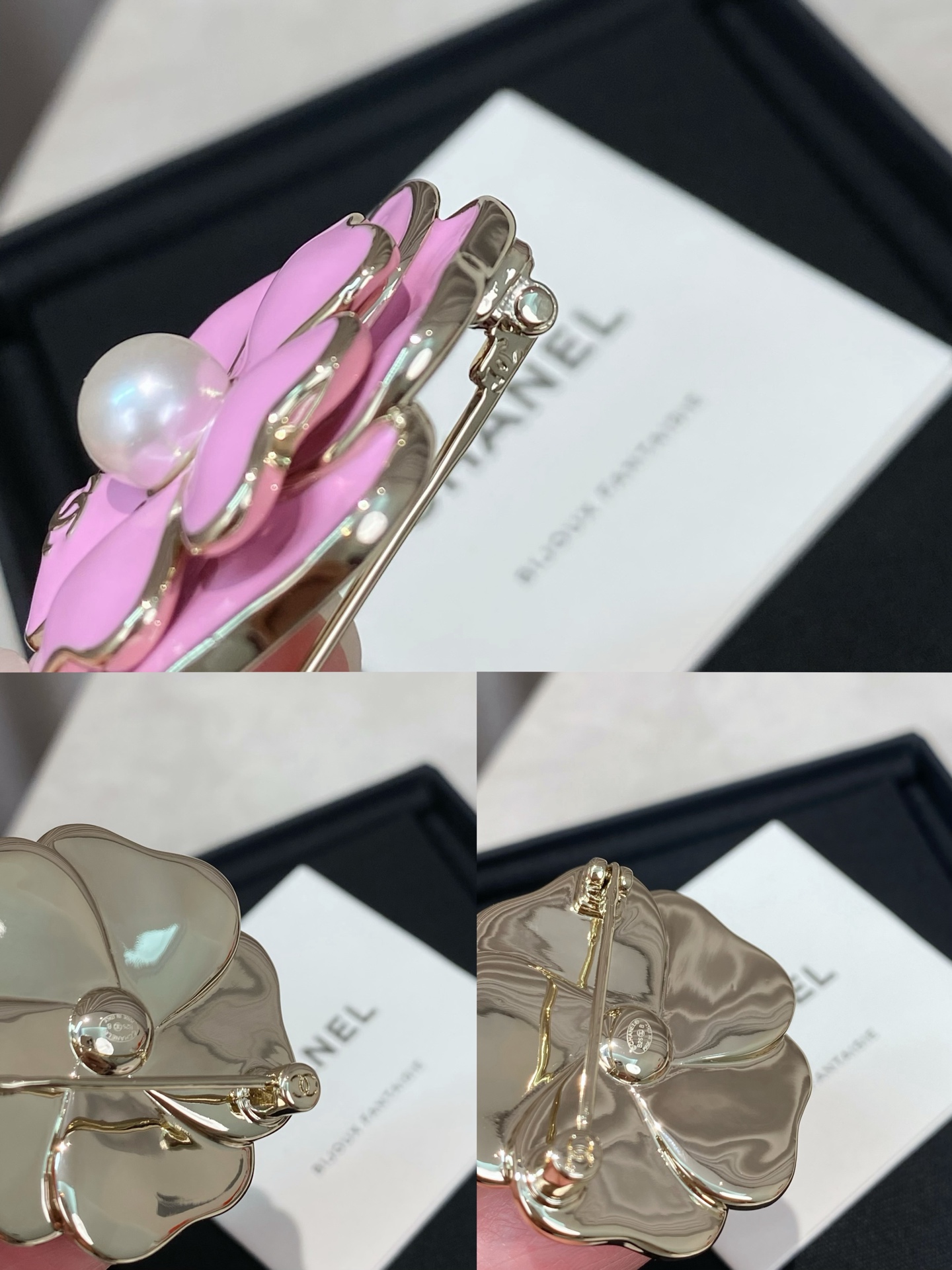 Chanel 高品质 细节如图 香 黑/粉山茶花双c胸针25B秋冬最新款 最新款全网首发现huo 哇哇