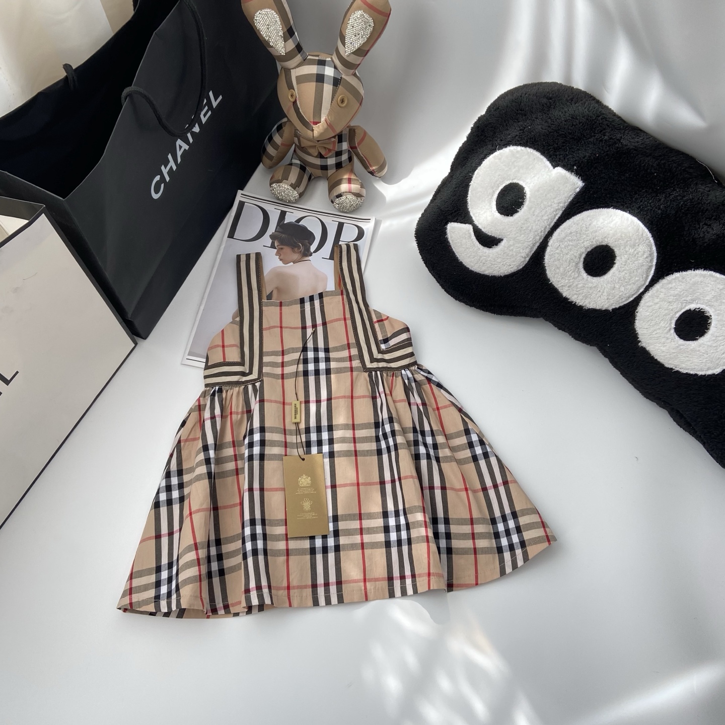 Agente@88 Wushao Fotografía exclusiva💗Burberry/burberry Vestido sin mangas de cuadros de algodón puro para niños peque…