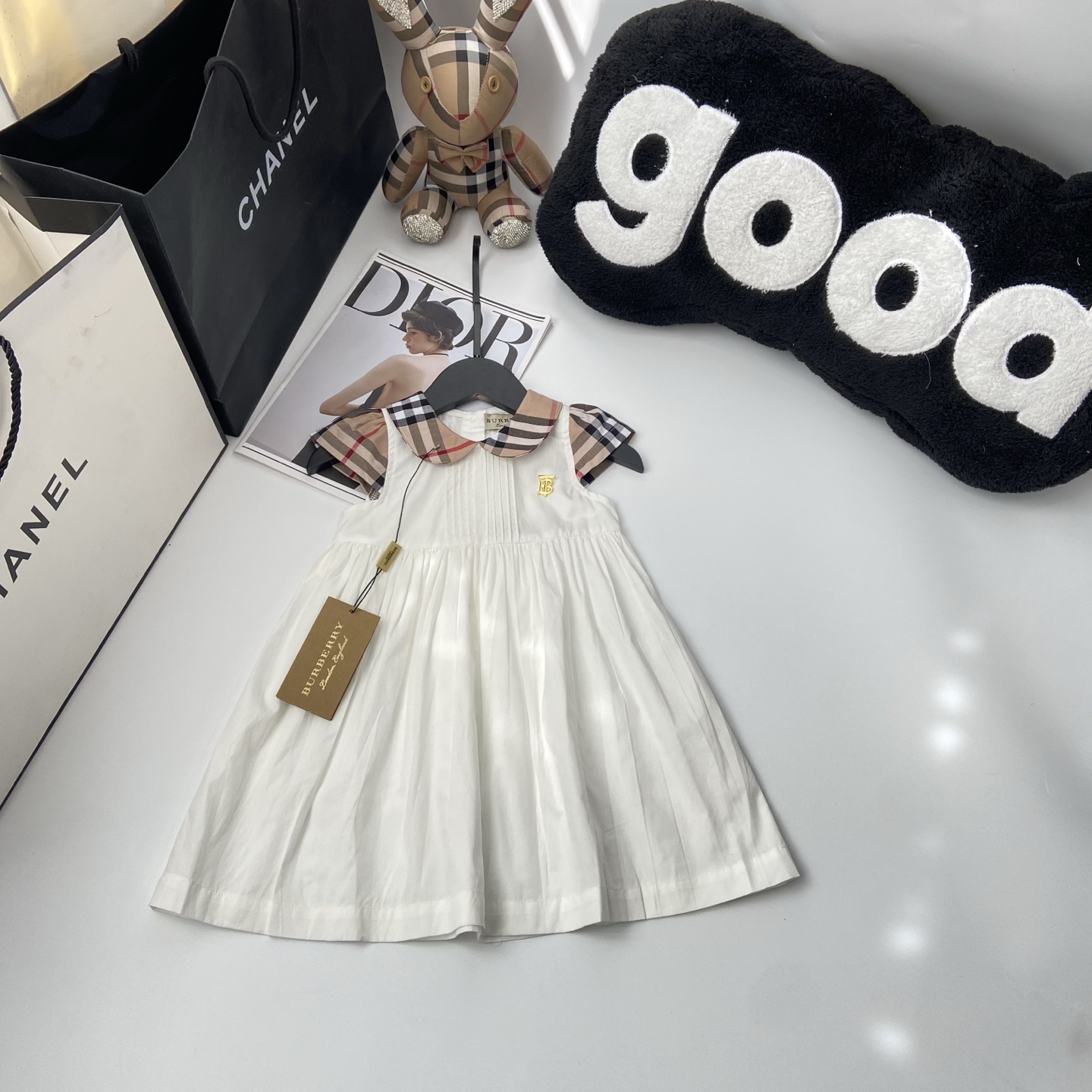 Agente@108 Wushao Fotografía exclusiva💗Burberry/burberry Vestido polo de cuadros de algodón puro para niñas con cuello…