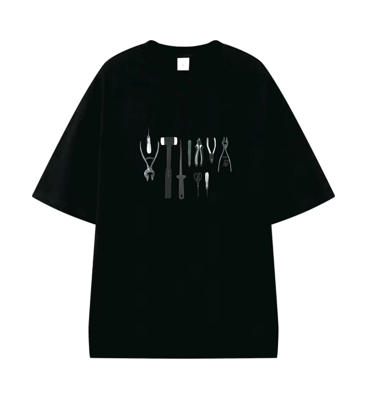 Fendi 2024 Unisex Black T-Shirt with Tool Print - S to 5XL