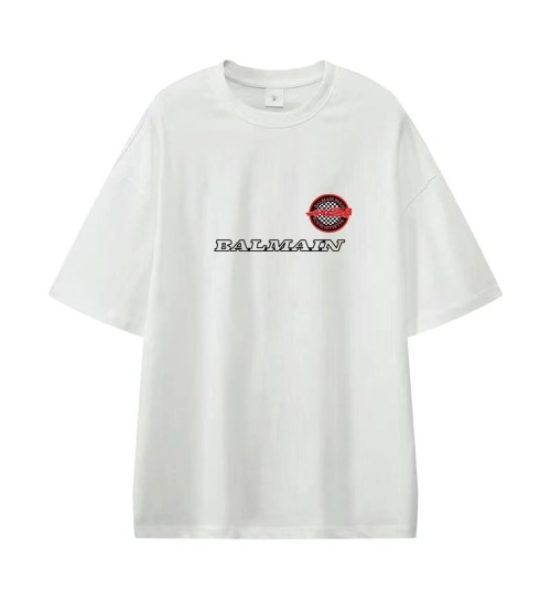Balmain Unisex Crew Neck T-Shirt with Graphic Logo - Comfort Fit 1 Balmain Unisex Crew Neck T-Shirt with Graphic Logo - Comfort Fit
