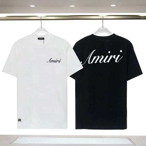 Amiri 2024 New Men's and Women's T-Shirt, Short Sleeve, Round Neck, Casual Style 1 Amiri 2024 New Men's and Women's T-Shirt, Short Sleeve, Round Neck, Casual Style