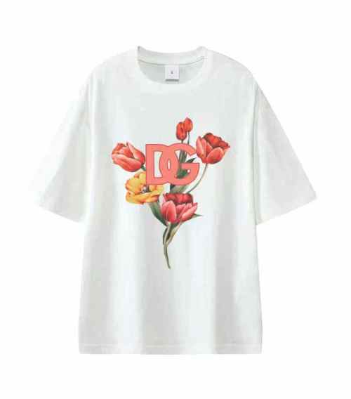 Dolce & Gabbana Bloemmotief T-shirt - Stijlvol, Comfortabel & Unisex (S-5XL) 1 Dolce & Gabbana Bloemmotief T-shirt - Stijlvol, Comfortabel & Unisex (S-5XL)