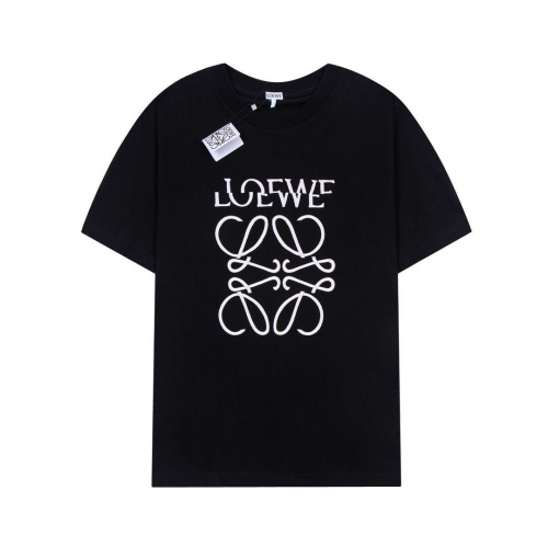 Loewe Men's Black Cotton T-Shirt with White Anagram Logo - Unisex Style 1 Loewe Men's Black Cotton T-Shirt with White Anagram Logo - Unisex Style