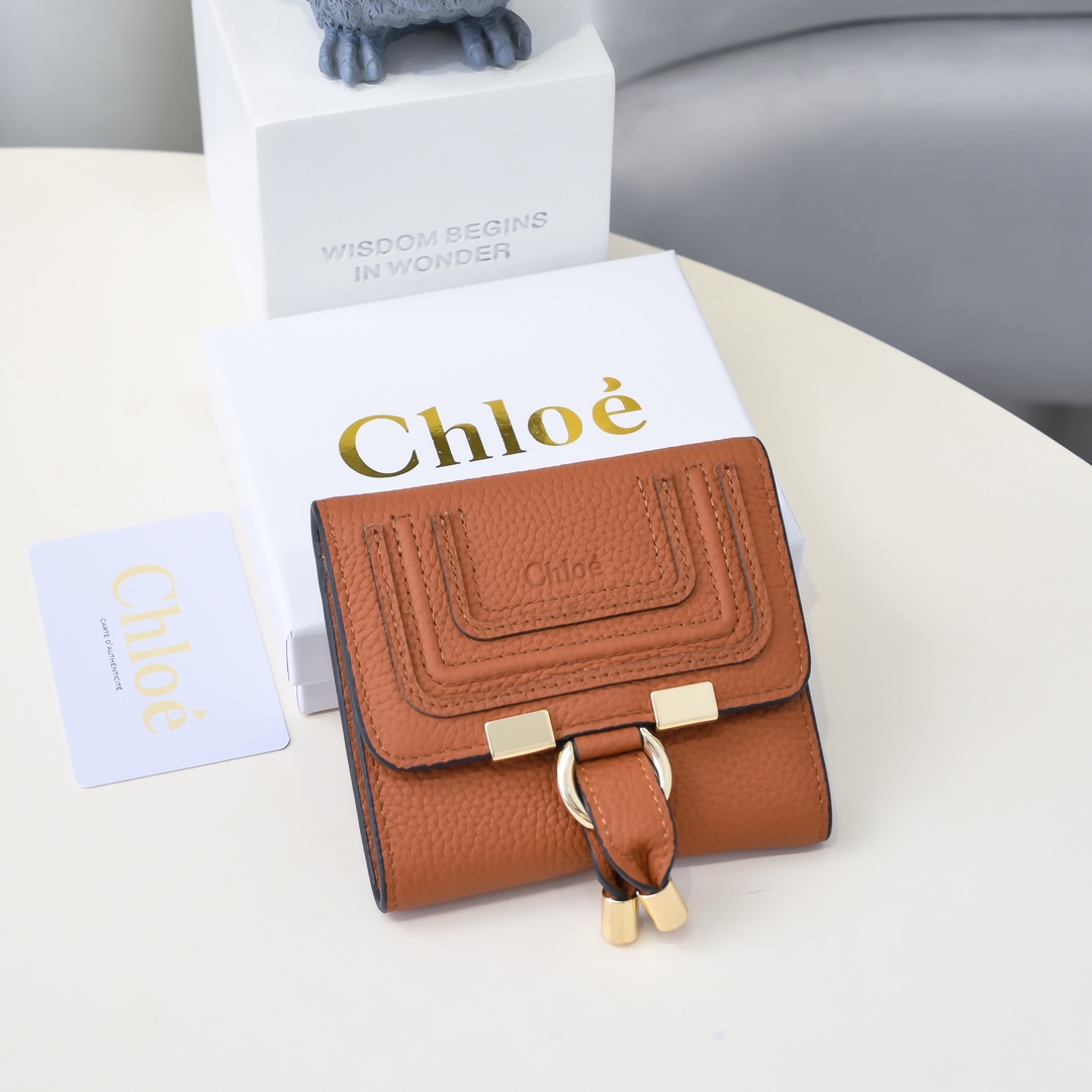 Chloe Marcie Wallet: Retro-Gold Hardware, High-Quality, Size 11 x 9.5, 2503 Model - 图片 3