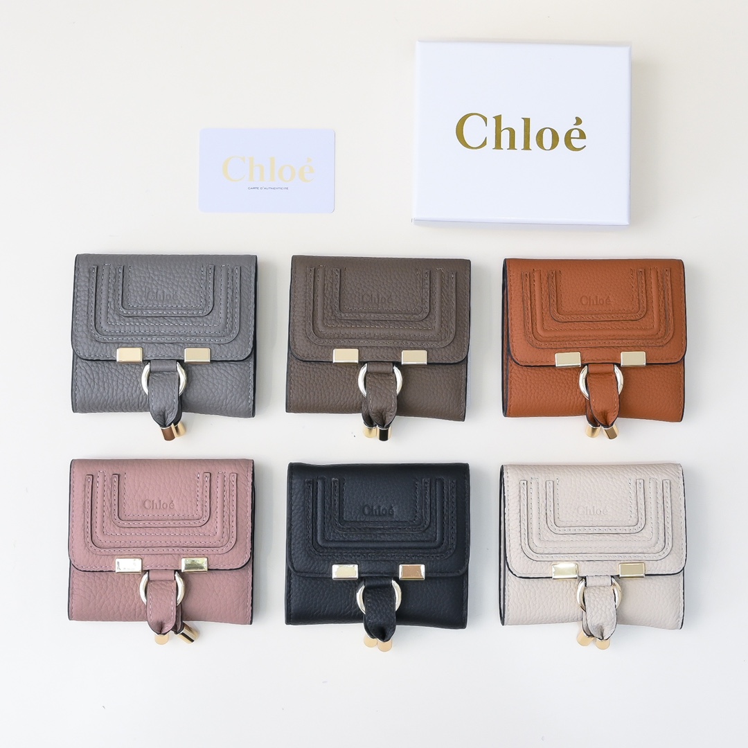 Chloe Marcie Wallet: Retro-Gold Hardware, High-Quality, Size 11 x 9.5, 2503 Model - 图片 1